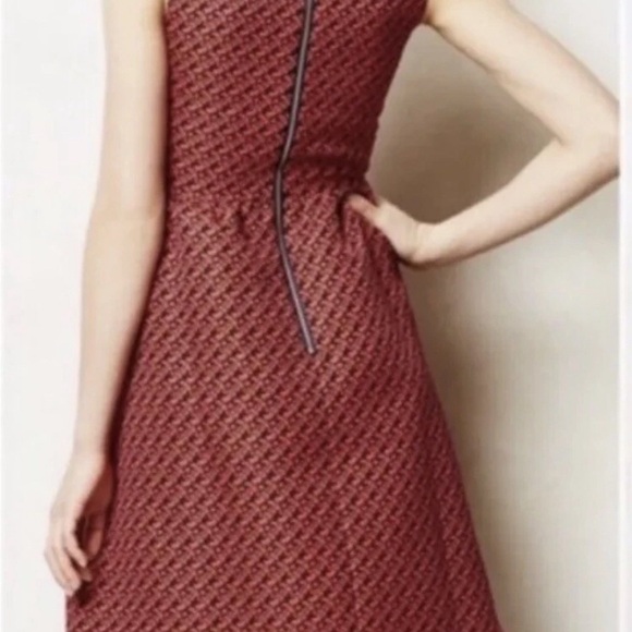 Anthropologie Red Textured Midi Dress - Picture 2 of 4